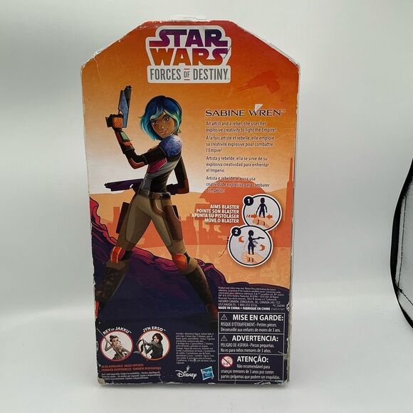 Star Wars Forces of Destiny Sabine Wren Action Figure - Blue and Orange NIB - Picture 2 of 5